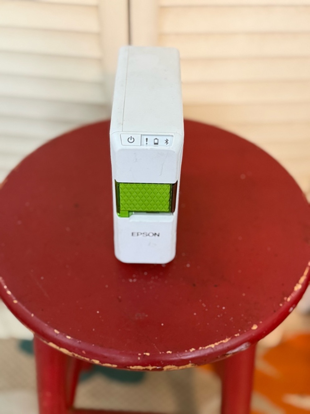 Epson White Mobile Printer with Green Accent